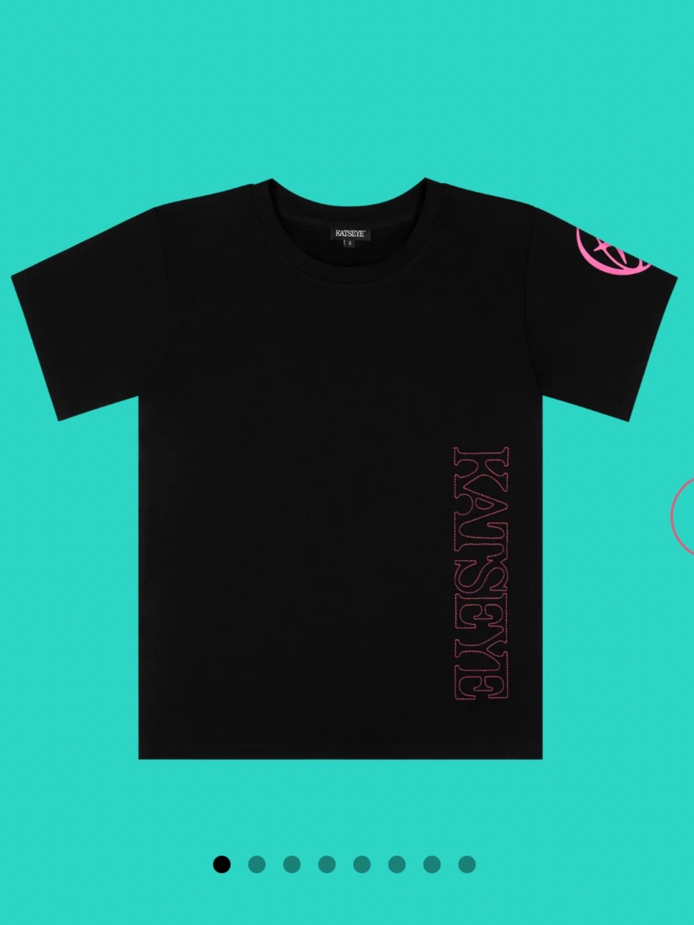 KATSEYE X EYEKONS LOGO STITCH BLACK T-SHIRT in Size Large NWOT